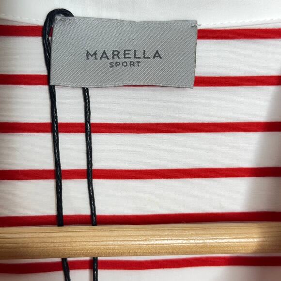 MARELLA Quiche Shirt Dress Red Stripe Print White {3C36} - Picture 6 of 9